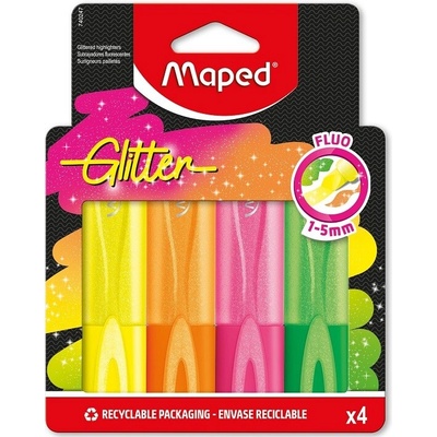 Maped Fluo Peps třpytivé 4 ks Neon
