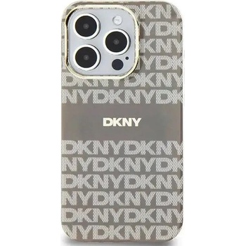DKNY Кейс DKNY IML Mono & Stripe MagSafe за iPhone 15 / 14 / 13, бежов (3666339267957)