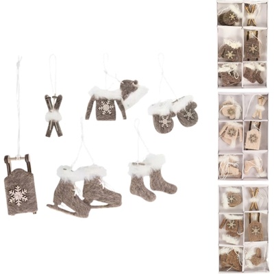Textilomanie Sada vánočních závěsných dekorací CHRISTMAS SYMBOLS 6 ks - více barev