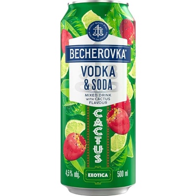 Becherovka Mixed Vodka&Soda Cactus 4,5% 0,5 l (plech)