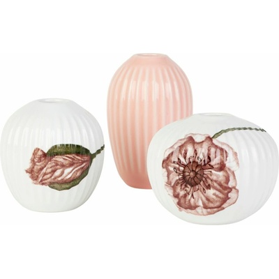 Kähler Mini váza HAMMERSHOI POPPY sada 3 ks, nude/biela