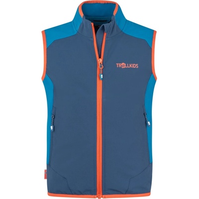 TROLLKIDS Детски софтшел елек Trollkids Kid's Balestrand Vest Windproof vest - Mystic Blue / Summernight Blue - размер 176 (EU) (753-0000-0520)