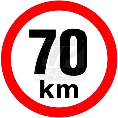 Rychlost 70 km/h - samolepka pr. 200mm