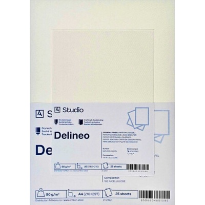 Kreslicí papír Delineo 90g 30x40cm, 25 listů