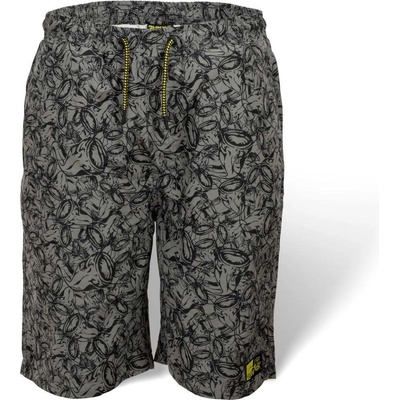 Black Cat Kraťasy Beach Shorts Šedá Černá – Zboží Dáma