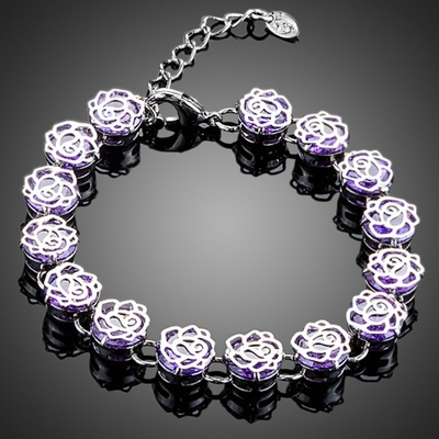 Francesca Petrucci Swarovski Elements Blanche květina Fialová NR0115