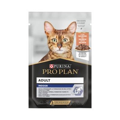 PRO PLAN Indoor Adult със сьомга за котки 85г