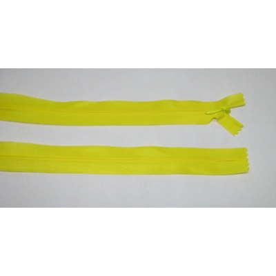 Zips krytý 3mm žltý nedeliteľný 55cm dederon