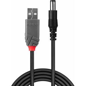 Lindy Захранващ кабел Lindy, от USB-A(м) към DC(м), 1.5m, 4.5W, черен, 70268 (70268)