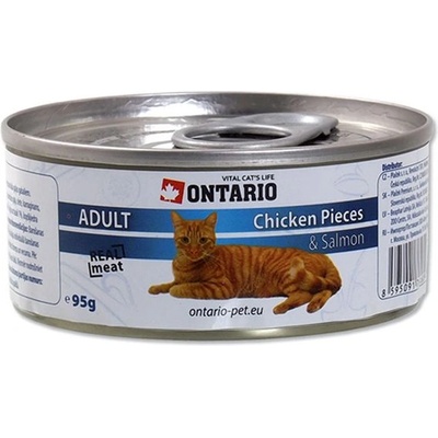 ONTARIO Котешки парчета пиле + сьомга 95 г