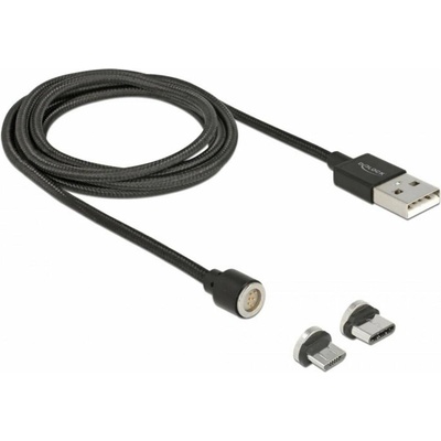 Delock 85723 USB USB 2.0 USB-A zástrčka USB-C ® zástrčka USB Micro-B zástrčka 1,1m černý