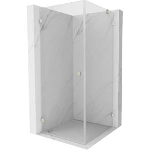 Mexen Lunar-B лява отваряема душ кабина 80 x 80 см, прозрачна, четкан никел - 832-080-080-97-00-L (832-080-080-97-00-L)
