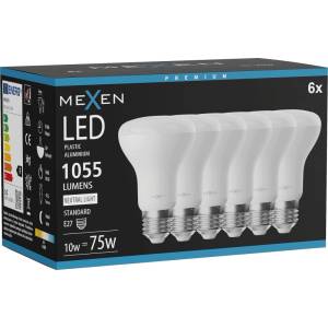 Mexen Nova 6x LED крушка E27, R63, 10W, Неутрална - 4000K, 1055 lm - L104-E27-1040-01x06 (L104-E27-1040-01x06)