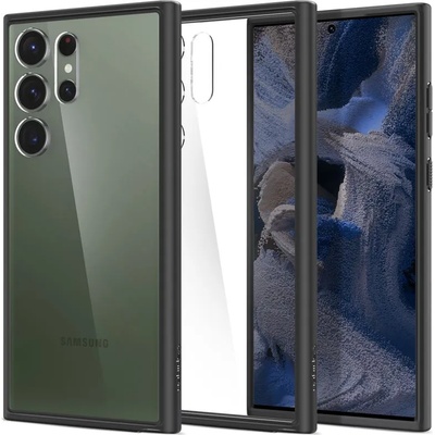 Spigen Ultra Hybrid Case - хибриден кейс с висока степен на защита за Samsung Galaxy S23 Ultra (черен-прозрачен)
