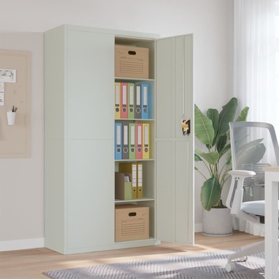 vidaXL Шкаф за папки светлосив 90x40x180 см стомана (339753)