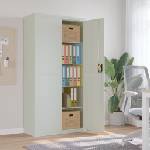 vidaXL Шкаф за папки светлосив 90x40x180 см стомана (339753)