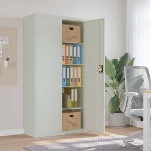vidaXL Шкаф за папки светлосив 90x40x180 см стомана (339753)