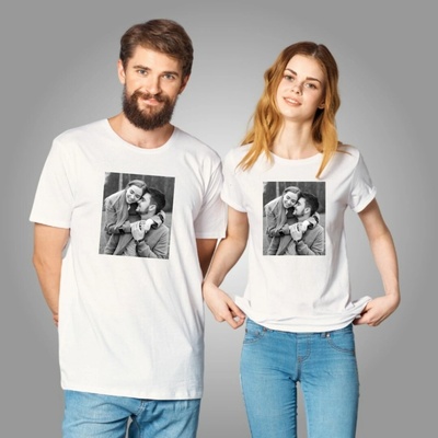 FOTOpošta Tričko pánske + Tričko dámske s fotkou SET Veľkosť: XL, Veľkosť dámske: M