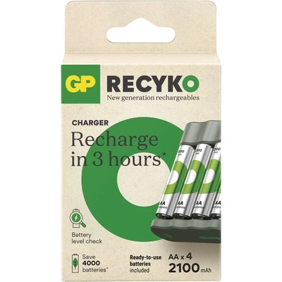 Nabíječka baterií GP Eco B441 + 4xAA GP ReCyko 2100