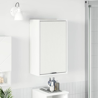 vidaXL Шкаф за баня Бяло 39 x 23, 5 x 65 см Инженерно дърво, Метал (883384)