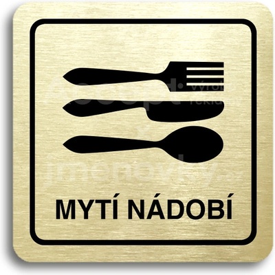 ACCEPT Piktogram mytí nádobí - zlatá tabulka - černý tisk