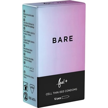 Feel 12 бр. Ултра тънки презервативи Feel Bare 0, 03 мм
