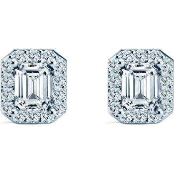 SAVICKI Обеци This is Love: бяло злато, диаманти с шлиофвка "смарагд