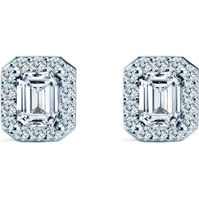 SAVICKI Обеци This is Love: бяло злато, диаманти с шлиофвка "смарагд