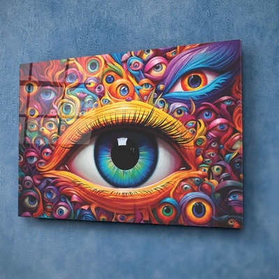 Art gift Стъклено арт пано Цветно око