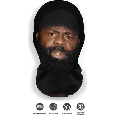 Maska na tvár Kimbo Slice 3D kukla čierna s potlačou tváre z mikrovlákna