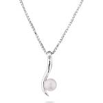 Swan Сребърно колие с бяла сладководна перла и цирконий SP0397W Swan