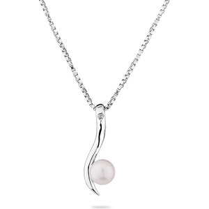 Swan Сребърно колие с бяла сладководна перла и цирконий SP0397W Swan