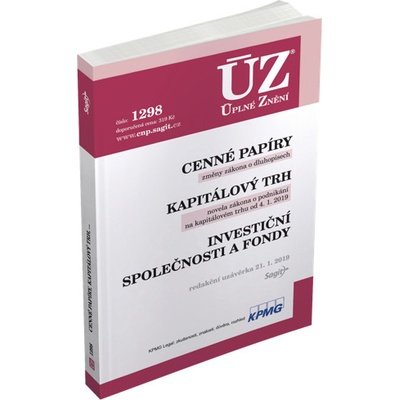 ÚZ č. 1298 - Cenné papíry, Kapitálový trh, Investiční společnosti a fondy, Komoditní burzy