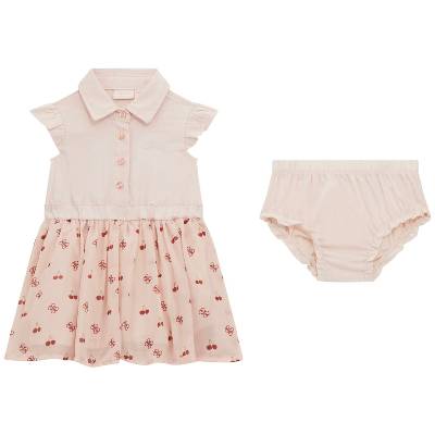 Комплект от 2 части Guess - Рокля с черешки и гащички, розов, 18 м (20252-A5GK01-WG5P0-G63Q-18M)