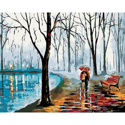 zuty Malování podle čísel na procházce u vody 50 x 40 cm vypnuté plátno na rám