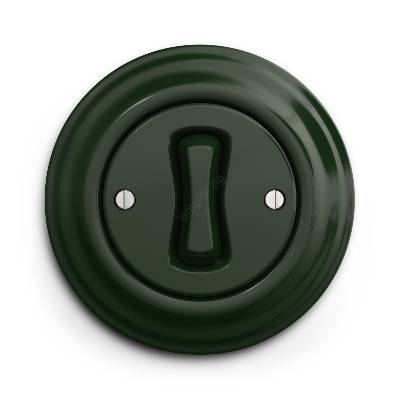 - Ретро еднополюсен ключ с рамка № 1, зелен (KA0061A)