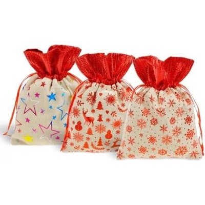 MFP Paper sáček textil vánoční potisk 13x17cm mix 5800735
