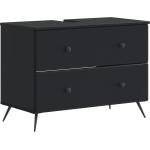 vidaXL Шкаф за мивка в баня BREDA Черно 82 x 41 x 59 см (897456)