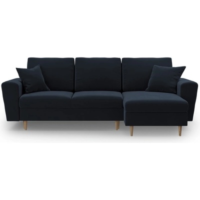 Cosmopolitan Design Тъмносин кадифен разтегателен ъглов диван с място за съхранение Kyoto - Cosmopolitan Design (COS_COR_2_F2_KYOTO5)