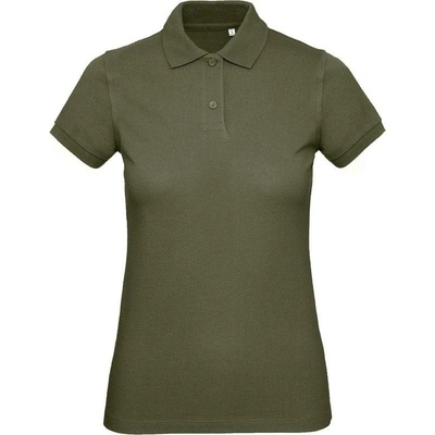 B&C Inspire Polo /women Dámske piqué polo z bio bavlny zelená urban khaki S