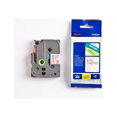 páska BROTHER TZ232 červené písmo, biela páska Tape (12mm) TZE232
