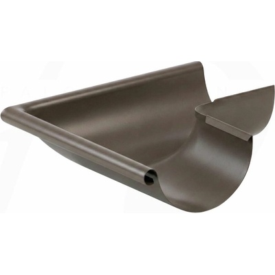 Krop Roh/kút polkruhového žľabu 90° oceľový vonkajší 280 mm systém 130 RAL 8019 Orieškovo hnedá