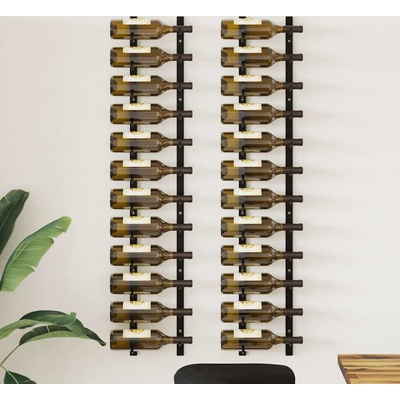 vidaXL Nástěnný stojan na víno na 12 lahví 2 ks, černá litina – Sleviste.cz