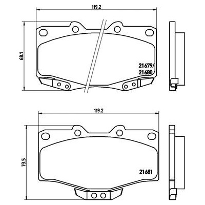 BREMBO Sada brzdových platničiek kotúčovej brzdy P83009