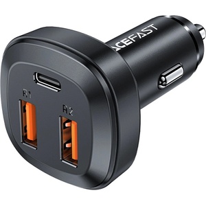 ACEFAST - Зарядно за кола (B9) - 2x USB, Type-C, Бързо зареждане, 66W, PD3.0, QC4+, Цинкова сплав - Черно