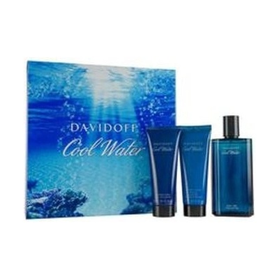 Davidoff Cool Water Man EDT 125 ml + balzám po holení Cool Water Man 75 ml + sprchový gel Cool Water Man 75 ml dárková sada