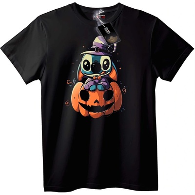 NOONEBRAND Тениска Stitch Вещица за Halloween - 2XL, Black