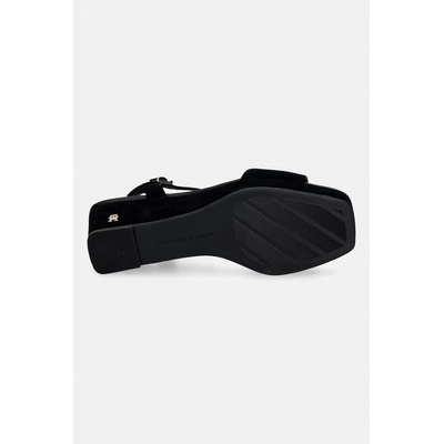 Tommy Hilfiger сандали със скосена платформа от велур SUEDE WRAPPED MID WEDGE (FW0FW09235)