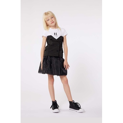 Karl Lagerfeld Детска рокля Karl Lagerfeld в черно къса разкроена (Z30086.126.150)