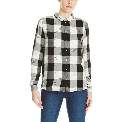 Bench košela Printed Light Flannel Shirt Black/White Check